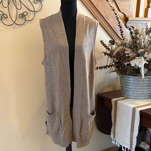 Karen Scott Tan Knit Cardigan